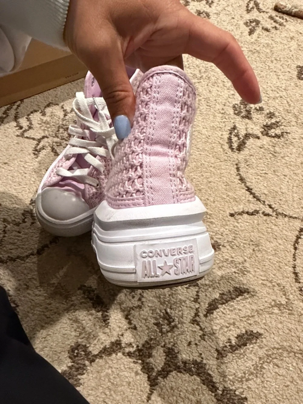 Pink High-Top converse Knit Sneakers